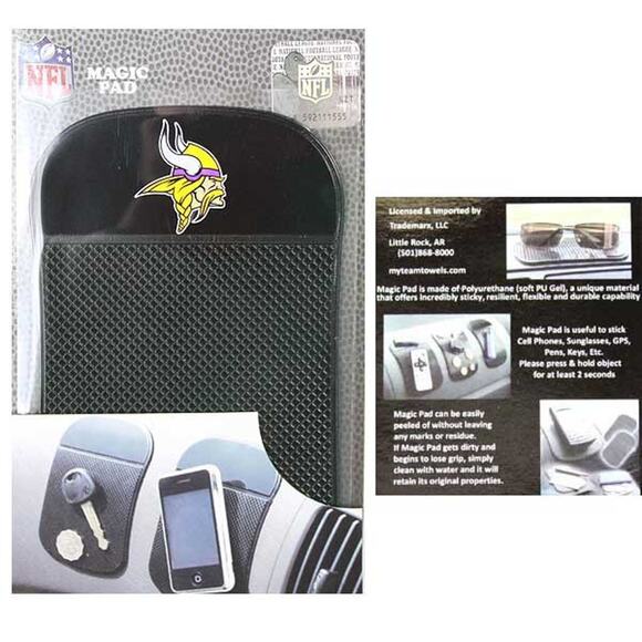 NFL Minnesota Vikings Magic Pad Auto Dash Holder Black Truck New Interior - Picture 2 of 3